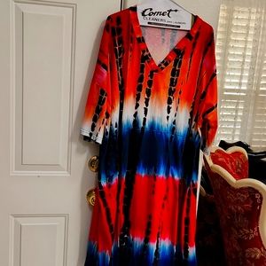 BATIK DRESS 5XL BOHEMIAN COLORFUL HIPPE COACHELLA